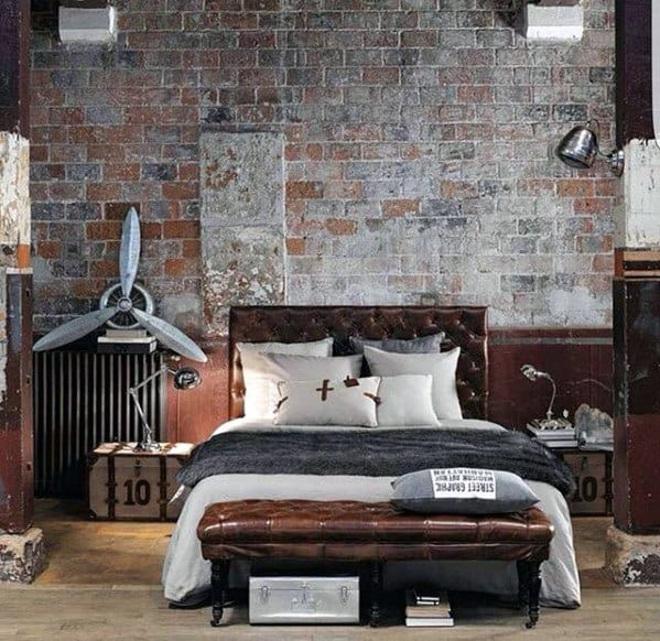 rustic-bedroom-ultimate-bachelor-pad-with-brick-wall