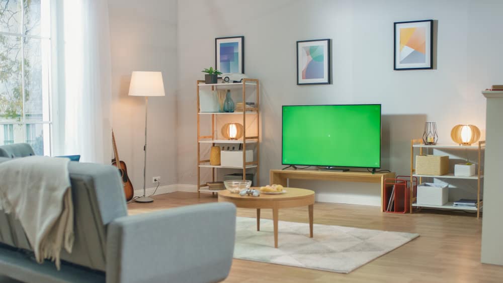 Cozy,Living,Room,With,Stylish,Furniture,And,Design,,Green,Chroma