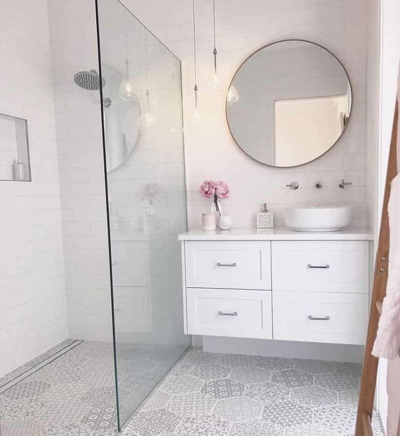 White Doorless Walk In Shower Ideas Made By Color