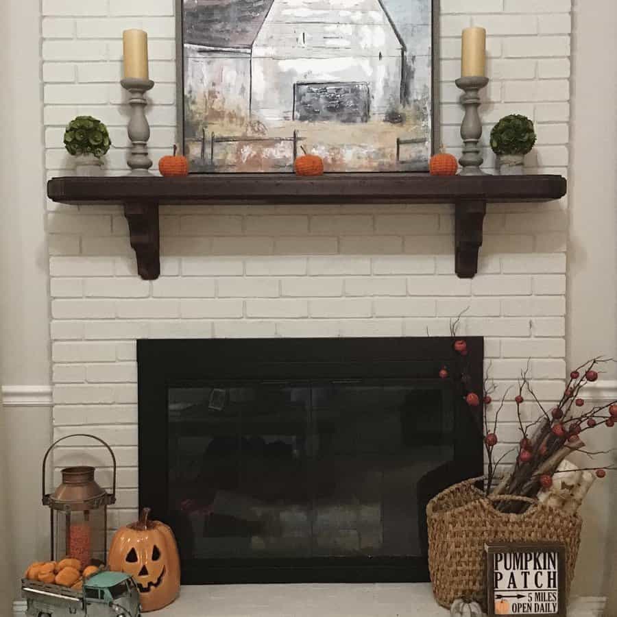 Fall Fireplace Decor Ideas Yellowcottagenc