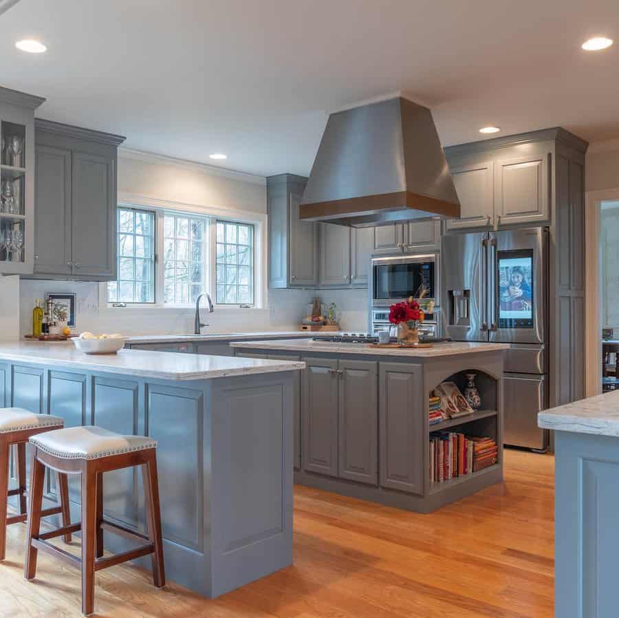 Gray Painted Kitchen Cabinet Ideas Thomasmachinteriors
