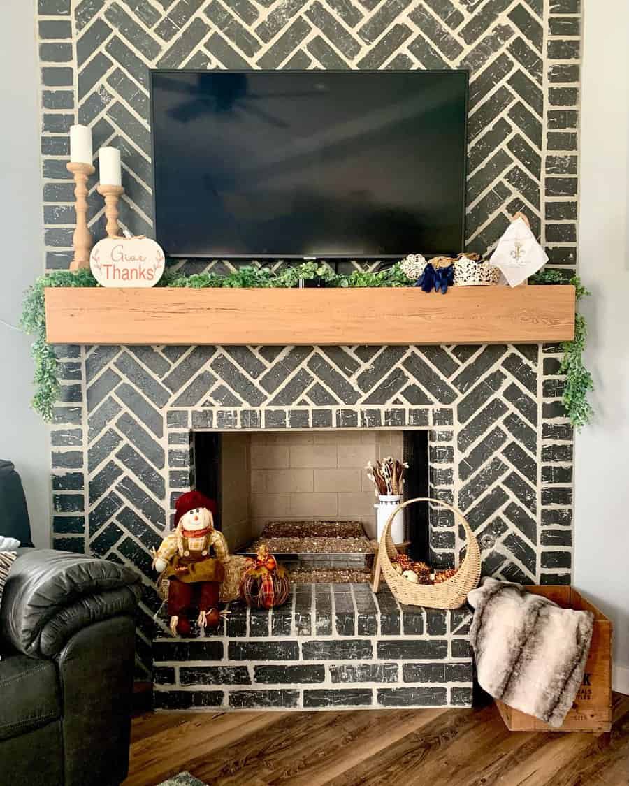 Herringbone Fireplace Surround Ideas Darby Dreamhouse