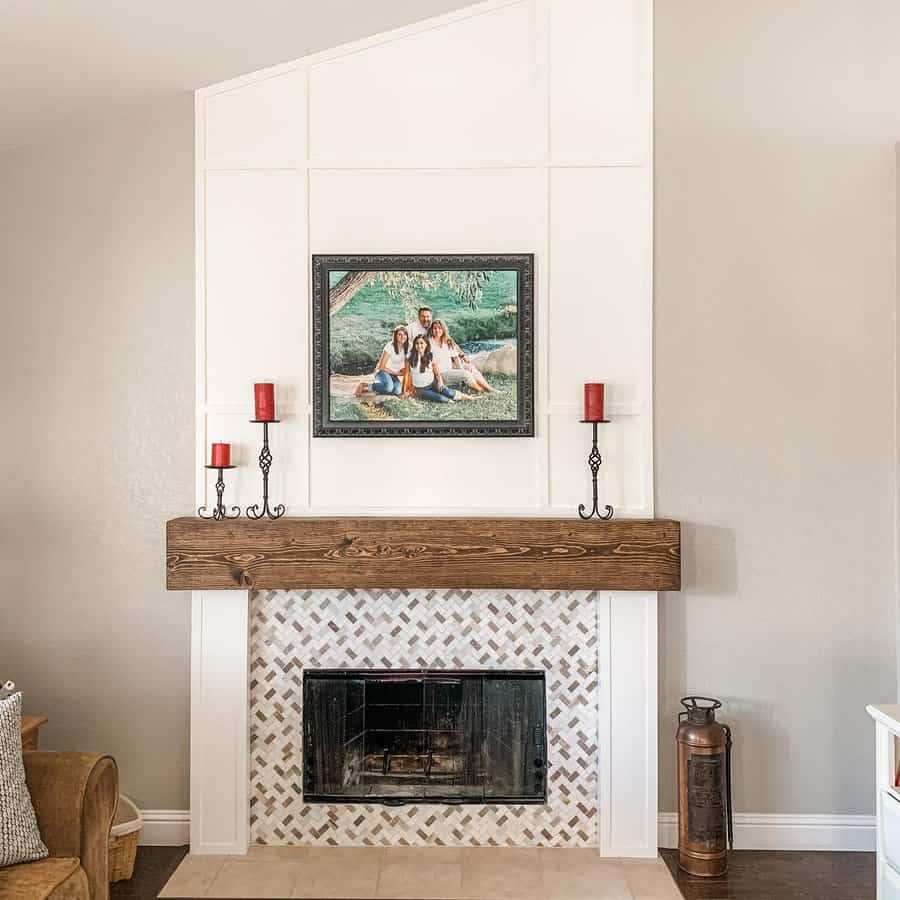 Herringbone Fireplace Surround Ideas Lizzie Diane