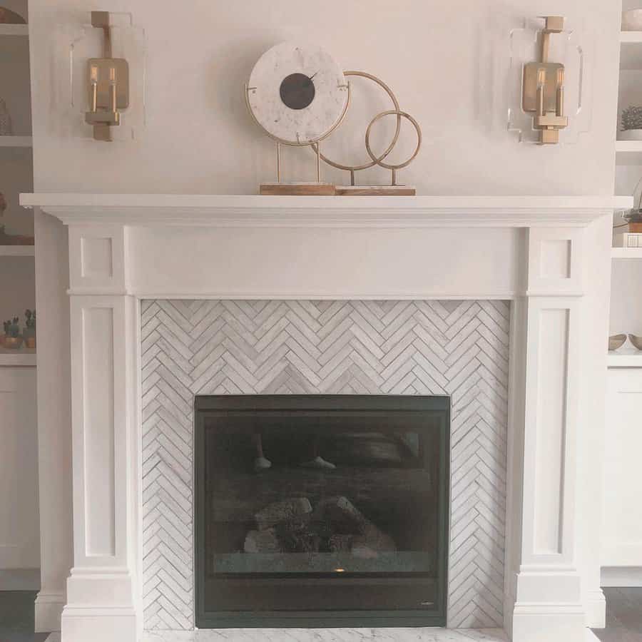 Herringbone Fireplace Surround Ideas Samaan Design Group