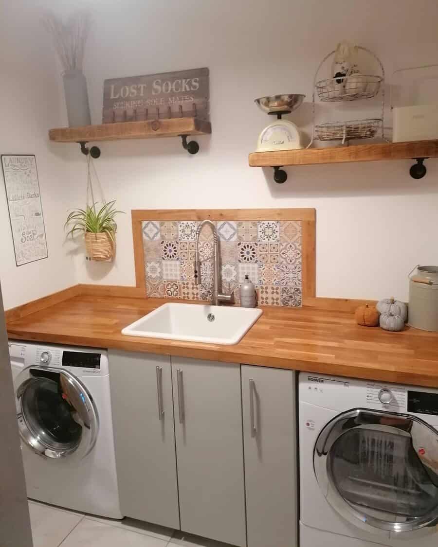 Laundry Room Wood Countertop Ideas Shelovesbeinghome