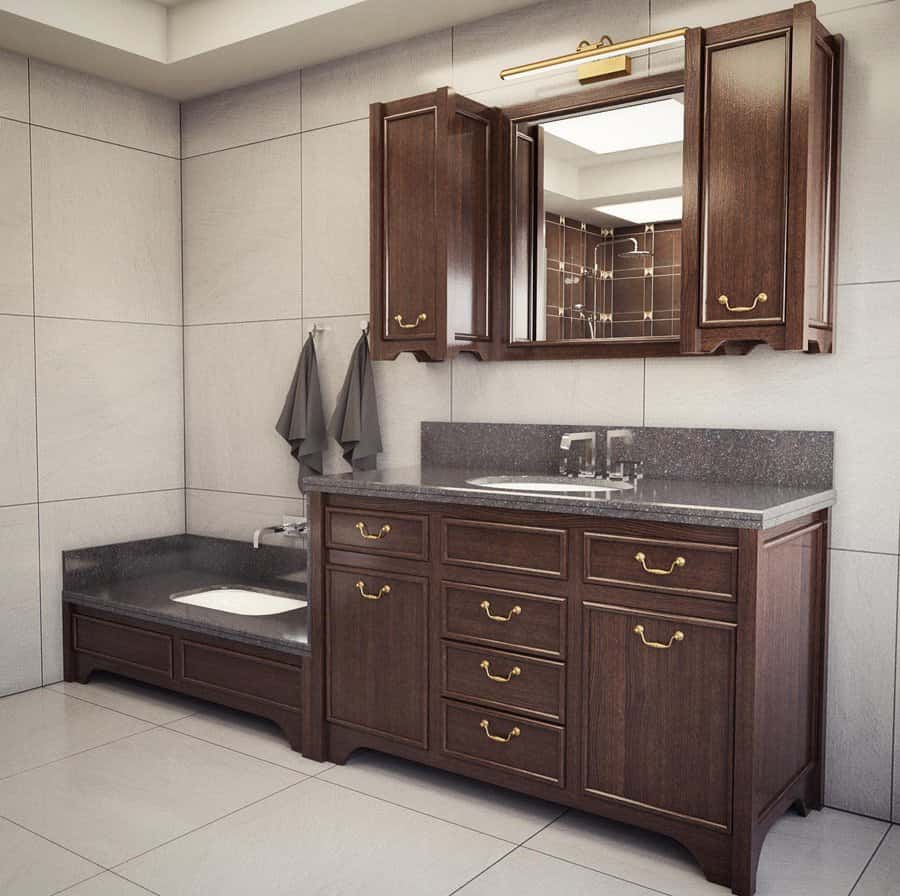 Mettalic Accent Bathroom Cabinet Ideas Aksan Yapi