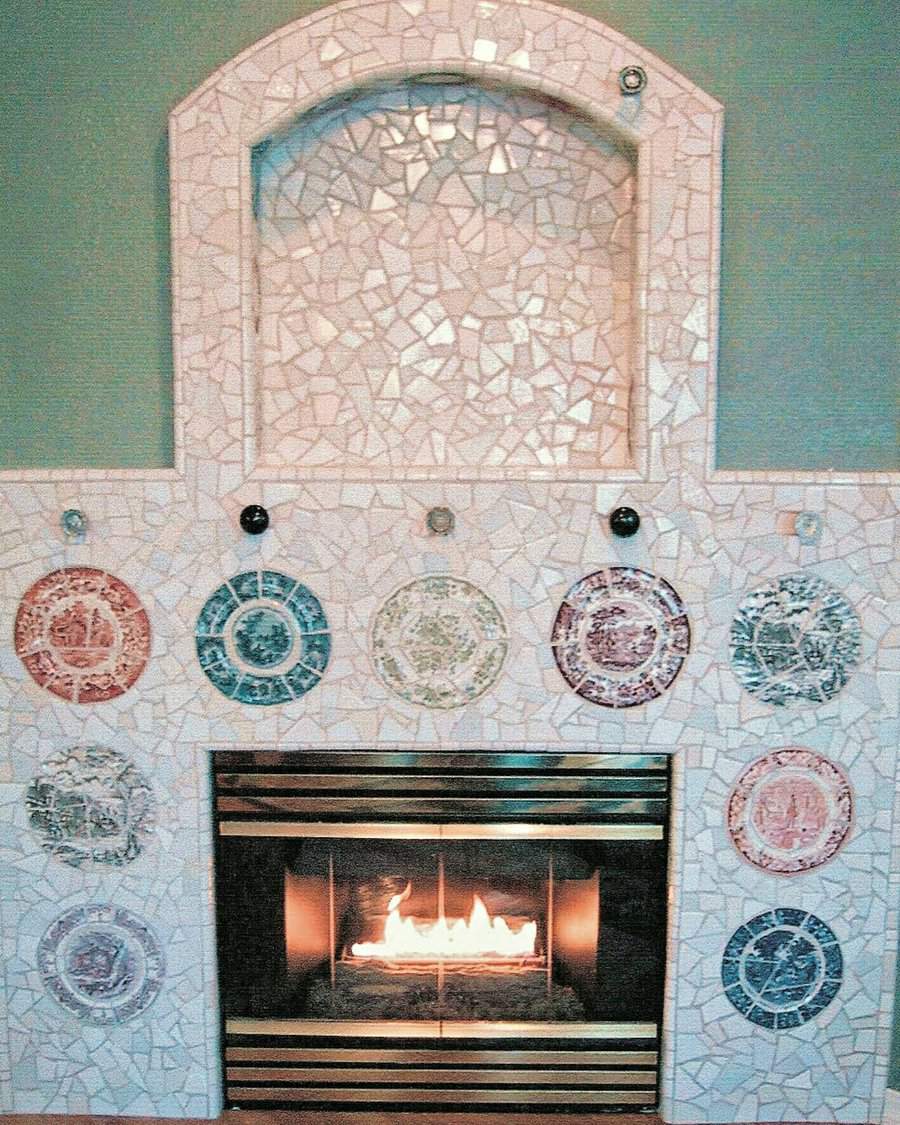 Mosaic Fireplace Hearth Ideas Passifloramosaics