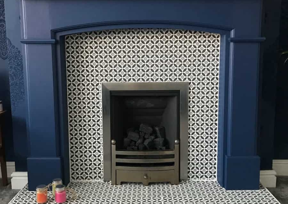 Mosaic Fireplace Tile Ideas Sand