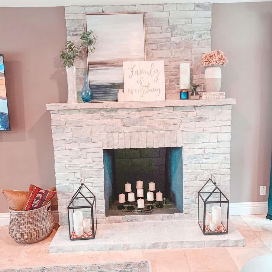 Stone Fireplace Wall Ideas Cassiefrenchdesigns