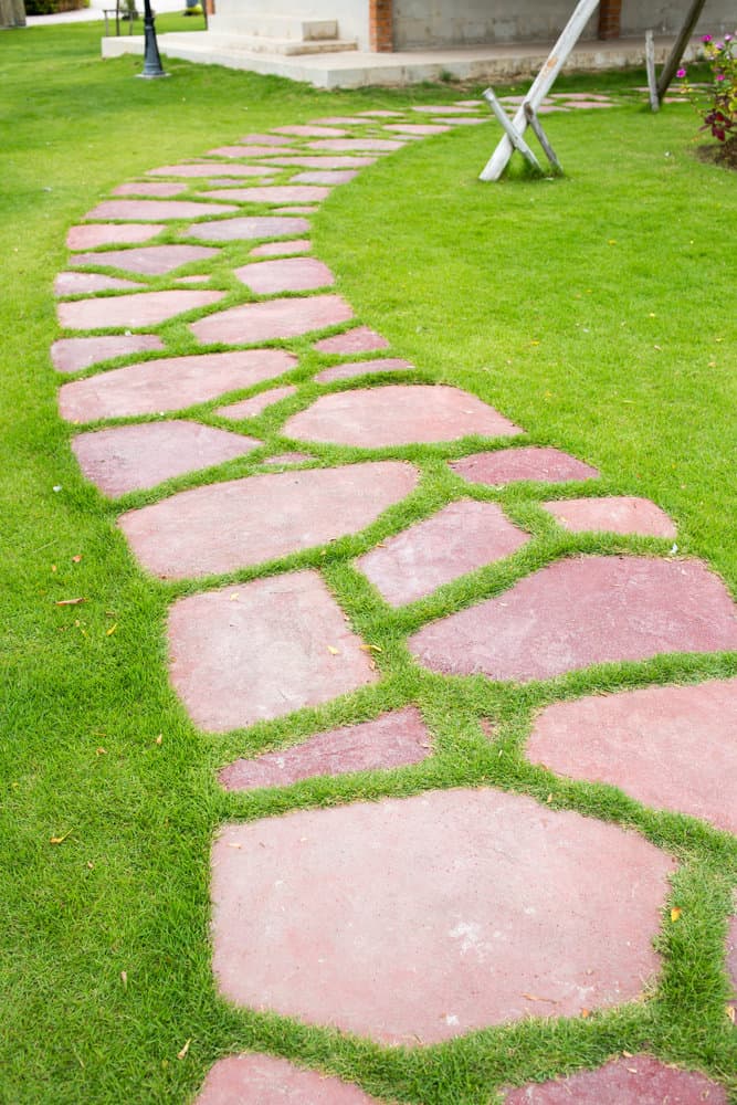 Stone Or Concrete Slab Garden Path Ideas