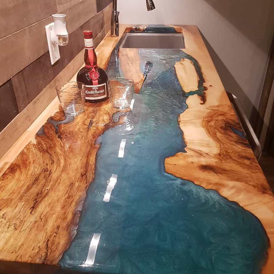 Wood And Epoxy Resin Wood Countertop Ideas Mutchl