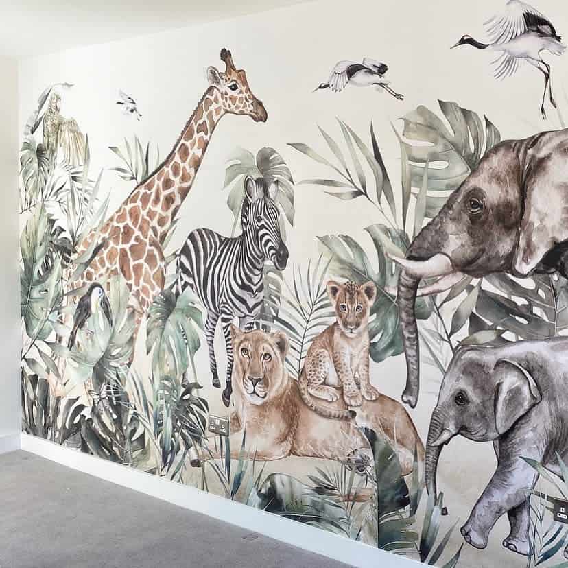 Animal Wall Mural Ideas Ellisinteriors