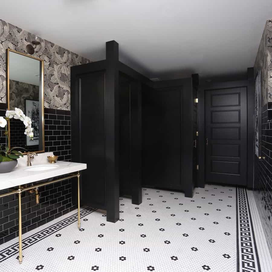 Dark Black And White Bathroom Ideas Emilydavisinteriors