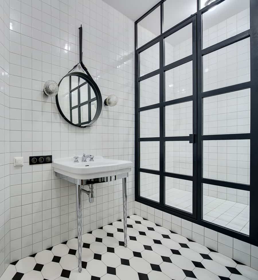 Industrial Black And White Bathroom Ideas