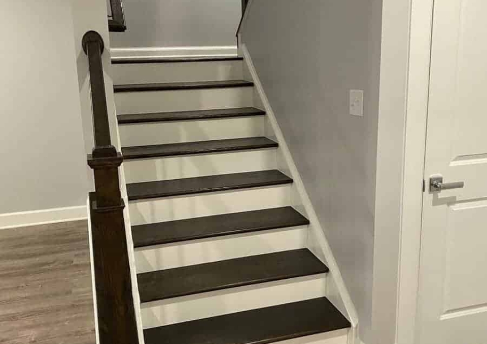 Painted Basement Stair Ideas Ak Construction