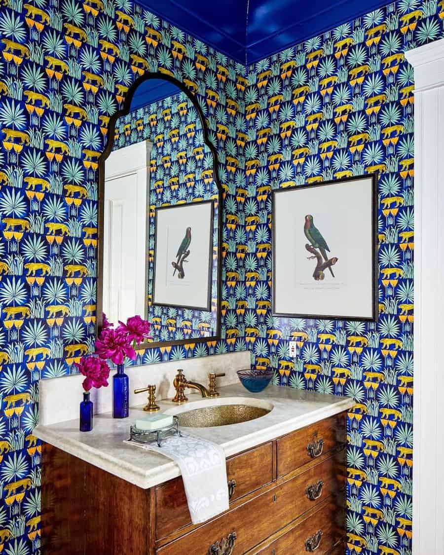 Color Powder Room Ideas Erikabonnellinteriors