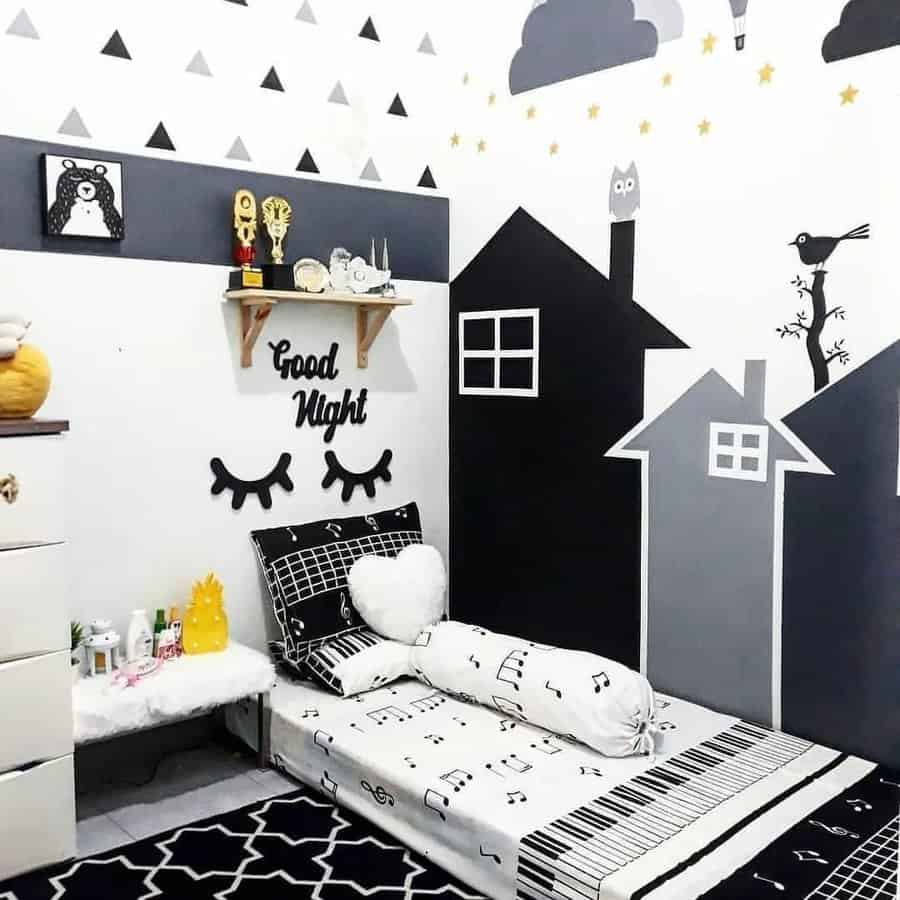 Kids Black And White Bedroom Ideas Rumahminimalis