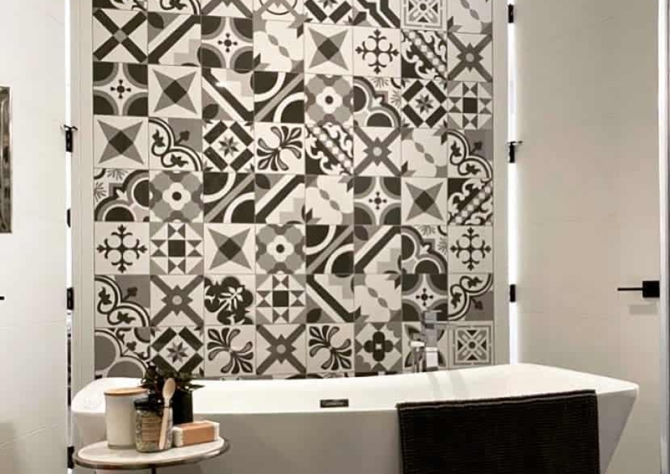 Pattern Bathroom Wall Ideas Blankspacesyeg