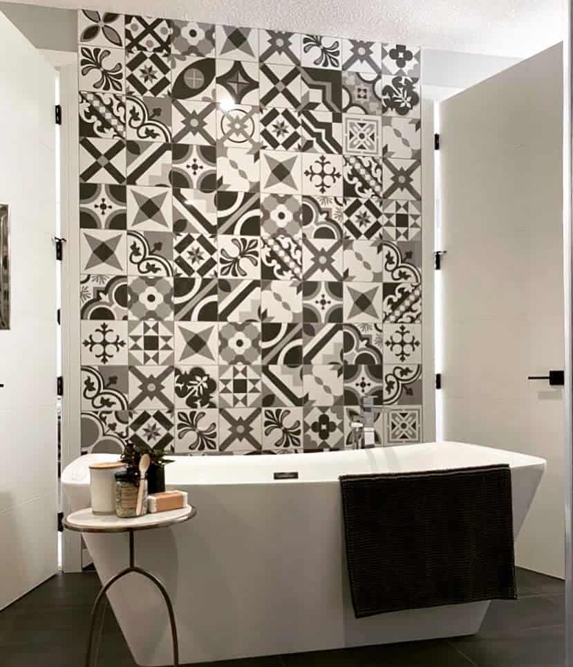 Pattern Bathroom Wall Ideas Blankspacesyeg