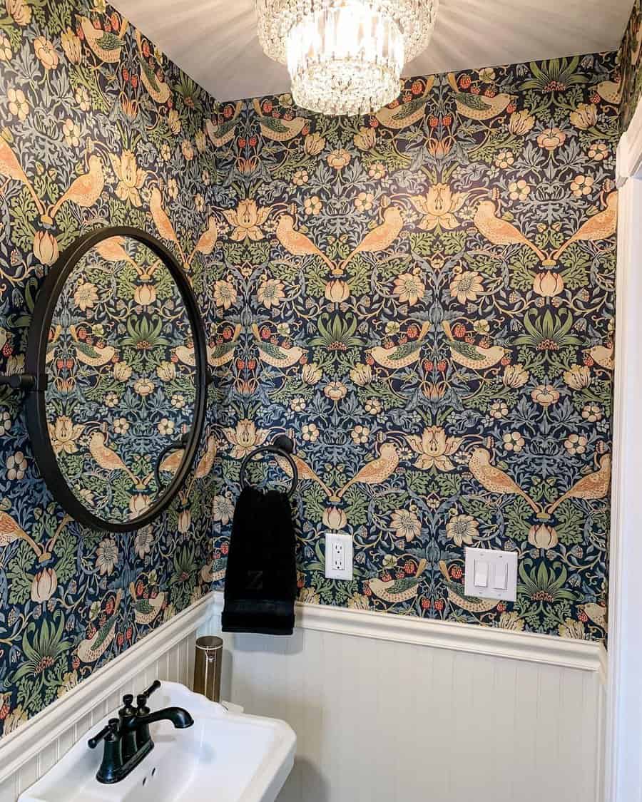 Wallpaper Powder Room Ideas Beth Goltz