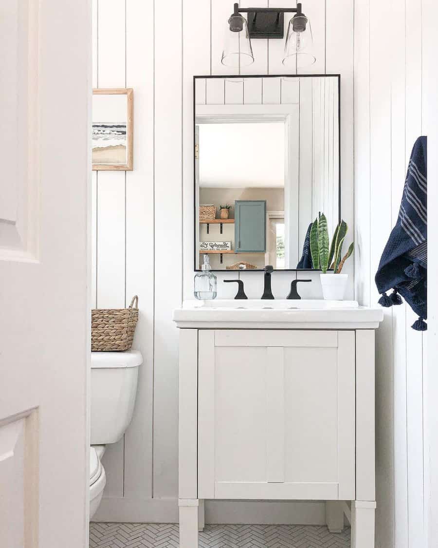 White Powder Room Ideas Thecoastalsoul